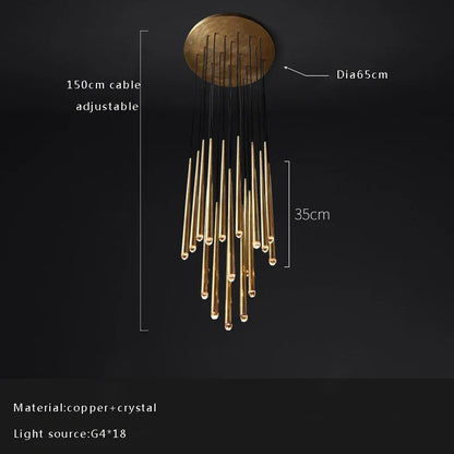 DecorBites™ Crystal Water Drop Ceiling Chandelier for Classic Living Room Decor