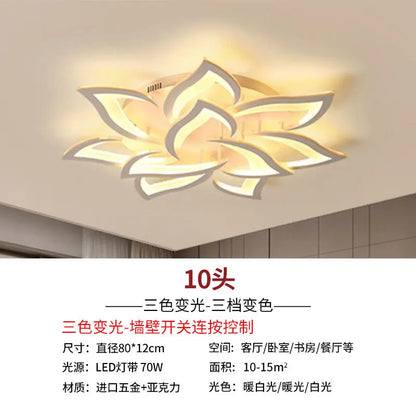 DecorBites™ Lotus Chandelier: Modern LED Ceiling Light Fixture for Home, Living Room, Bedroom.