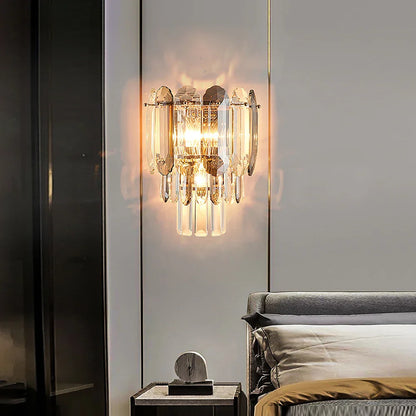 DecorBites™ Crystal LED Wall Lamp: Minimalist Luxury Lighting for Living Room TV Background