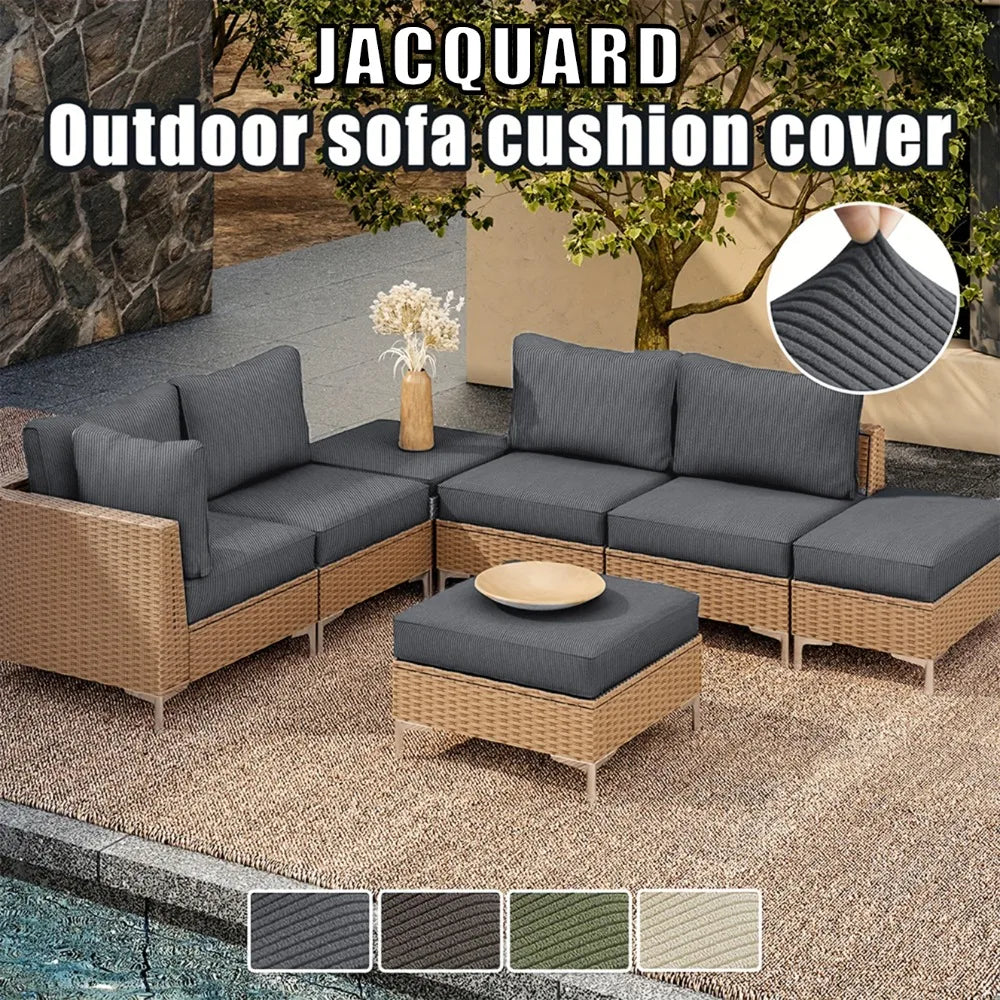 Striped Jacquard Sofa Slipcover