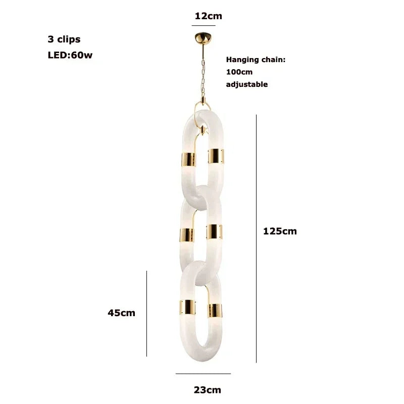 DecorBites™ Crystal Gold Chain Chandelier Ceiling Lamp for Home Décor