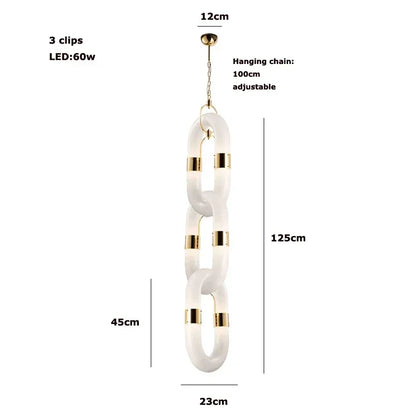 DecorBites™ Crystal Gold Chain Chandelier Ceiling Lamp for Home Décor
