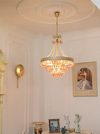 DecorBites™ Crystal Water Drop LED Ceiling Chandelier for Foyer and Entry Way