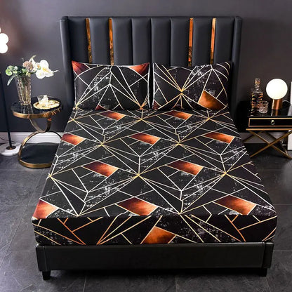 DecorBites™ Geometric Figure Sheet Set with 2 Pillowcases for Bedroom All Seasons