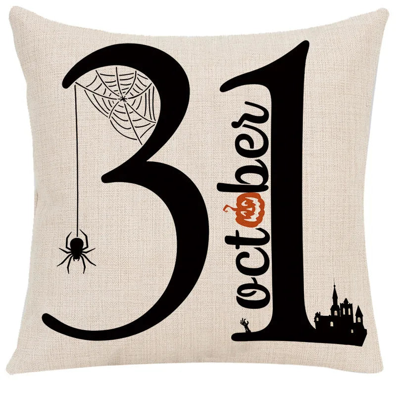Linen Trick Treat Cushion Cover