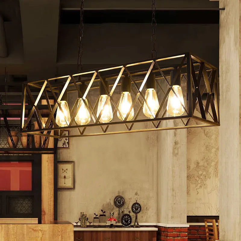 DecorBites™ Industrial Chandelier Retro Loft Bar Restaurant Pendant Lamp Ceiling Lamp