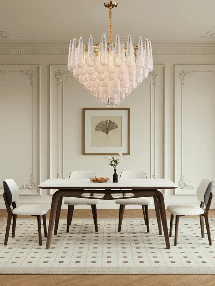 DecorBites™ Gold Glass Pendant Light for Dining Table & Hotel, Modern Foyer Ceiling Lamps
