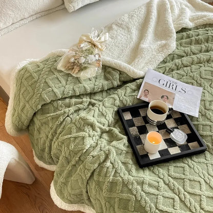 DecorBites™ Coral Fleece Blanket: MultiFunctional Soft Skin-Friendly Warm Shawl