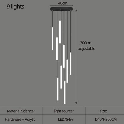 DecorBites™ Large Staircase LED Chandelier Lamp