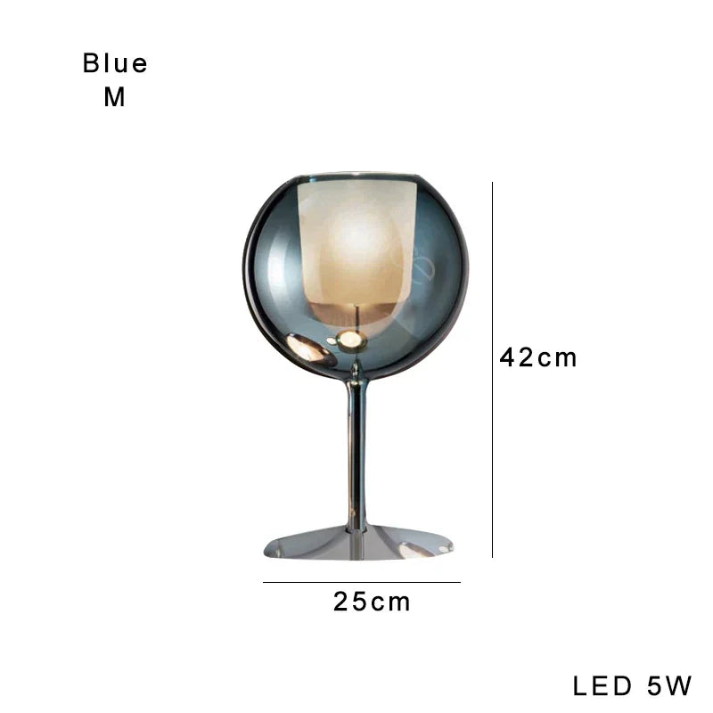 Gold Chrome Glass Table Lamp