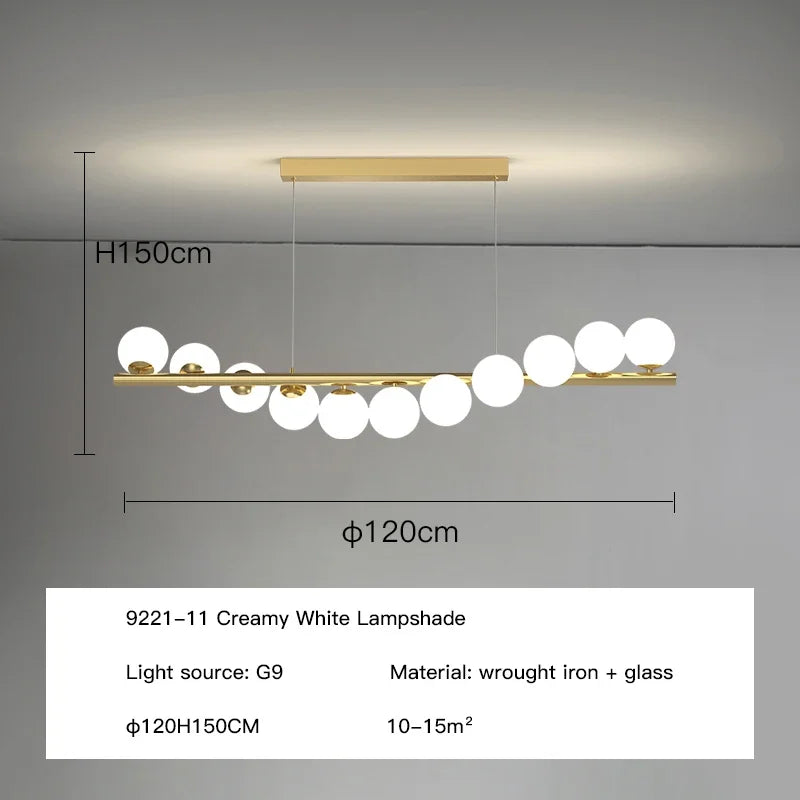 DecorBites™ Glass Balls LED Ceiling Chandeliers G9 Pendant Lights for Home Decor