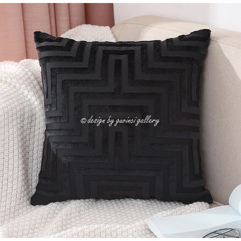 DecorBites™ Geometric Jacquard Throw Pillowcase Double Sided Luxury Cushion Cover