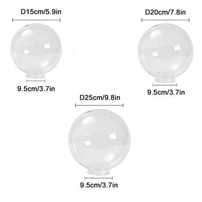 DecorBites™ Acrylic Round Globe Lamp Shade for Outdoor Post Pillar Lawn Lighting