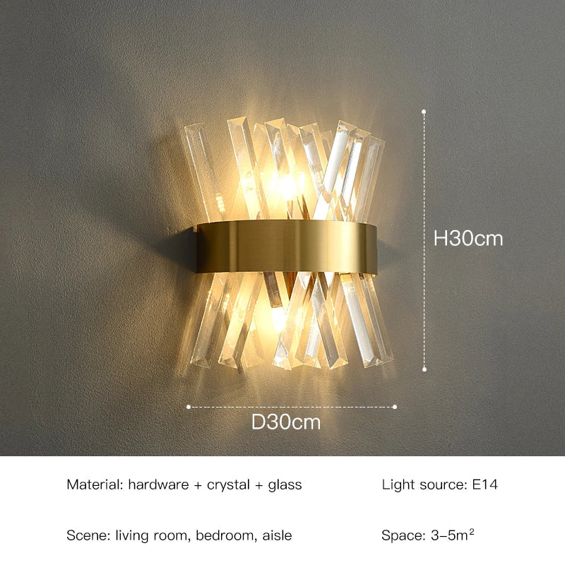 DecorBites™ Crystal LED Wall Lamps: Elegant Gold Wall Sconce Lights for Luxury Home Decor