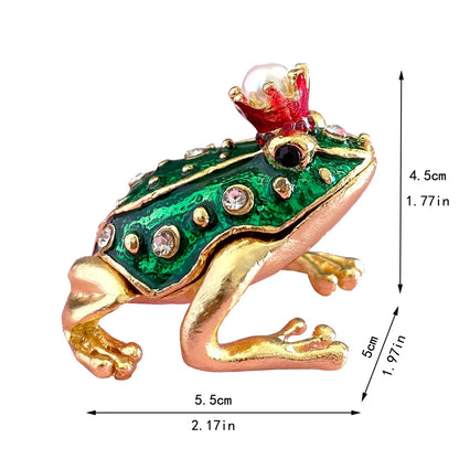 DecorBites™ Crystal Animal Figurines Trinket Box Hand Painted Ring Holder Dresser Decor Wedding Gift