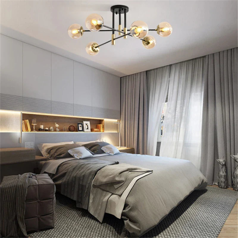 DecorBites™ Glass Ball LED Chandelier Ceiling Light for Living Room and Kitchen