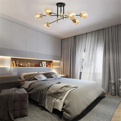 DecorBites™ Glass Ball LED Chandelier Ceiling Light for Living Room and Kitchen