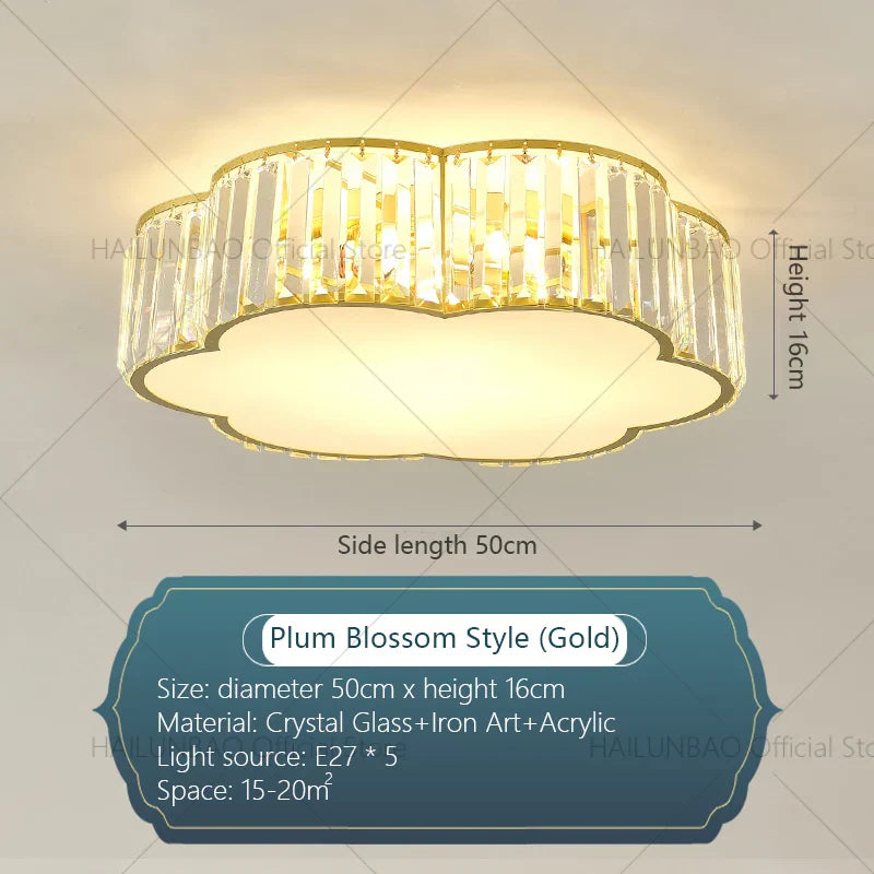 DecorBites™ Crystal Zen Ceiling Light for Living Room, Bedroom, and Dining Room