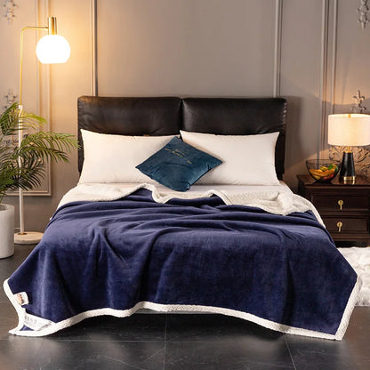 DecorBites™ Double-Layer Velvet Sofa Blanket: Luxuriously Warm & Skin-Friendly