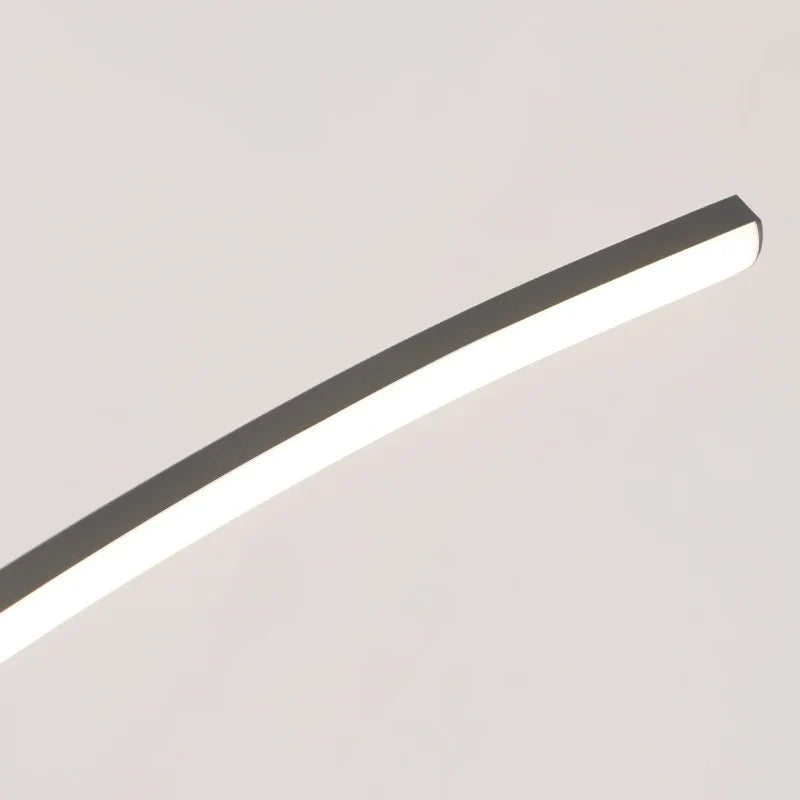 Modern Curved Bridge LED Pendant Light in Black or Gold