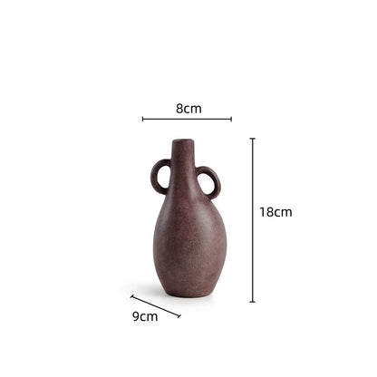 DecorBites™ Geometric Stoneware Vase Vintage Art Craft Home Decor Ornaments