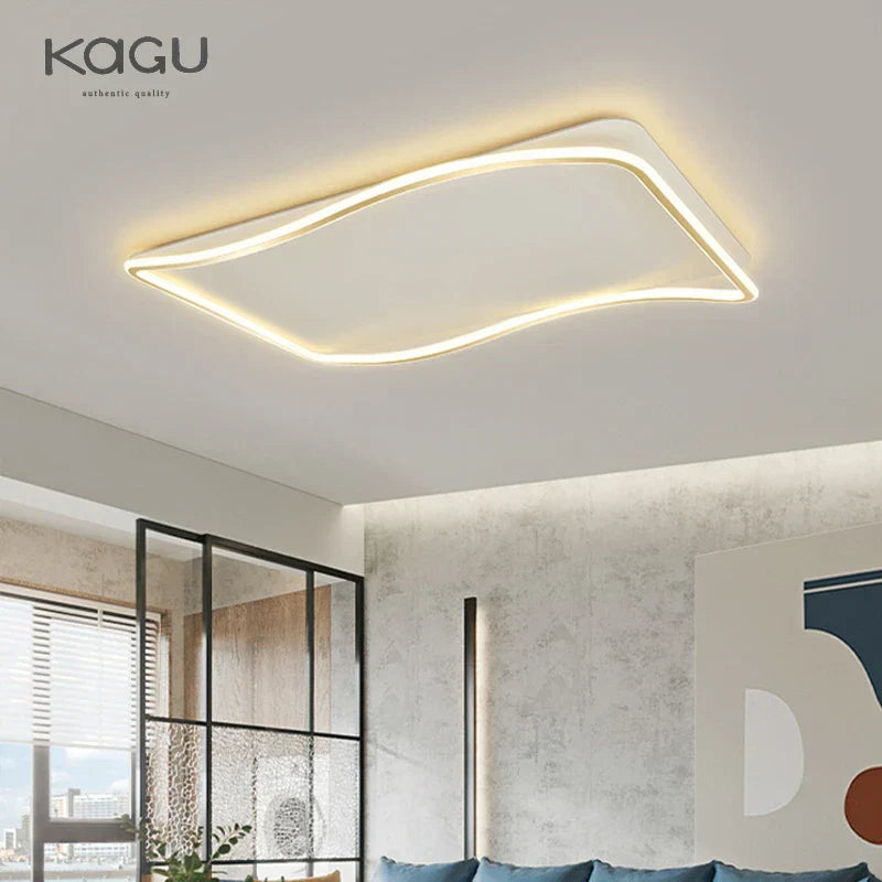 DecorBites™ Golden LED Ceiling Chandelier: Modern Simplicity for Living, Dining, and Bedrooms