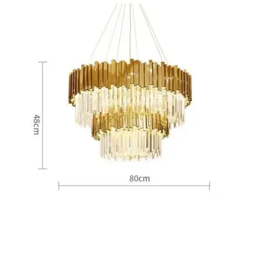 DecorBites™ Golden Crystal Ceiling Light for Modern Living Room and Dining Room