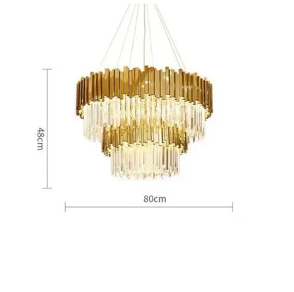 DecorBites™ Golden Crystal Ceiling Light for Modern Living Room and Dining Room