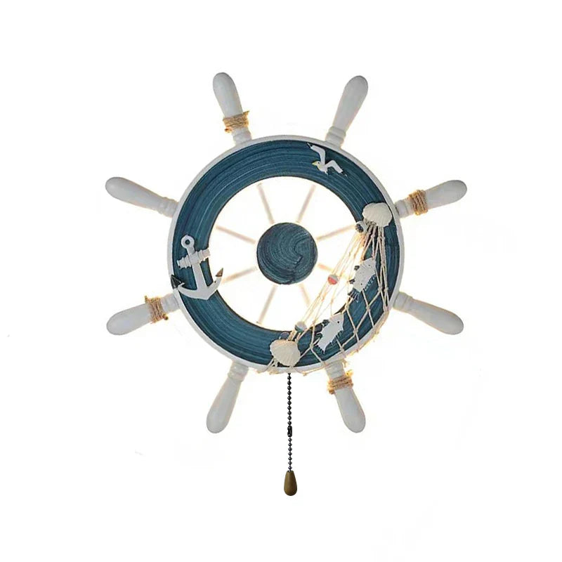 DecorBites™ Kids LED Ship Rudder Wall Light - Mediterranean Decor Ocean Theme