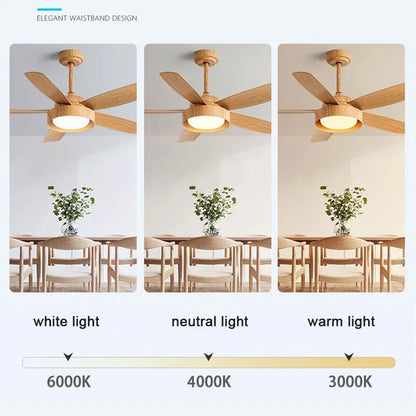 DecorBites™ 5-Blade Ceiling Fan with Remote Control & LED Light - Silent Motor