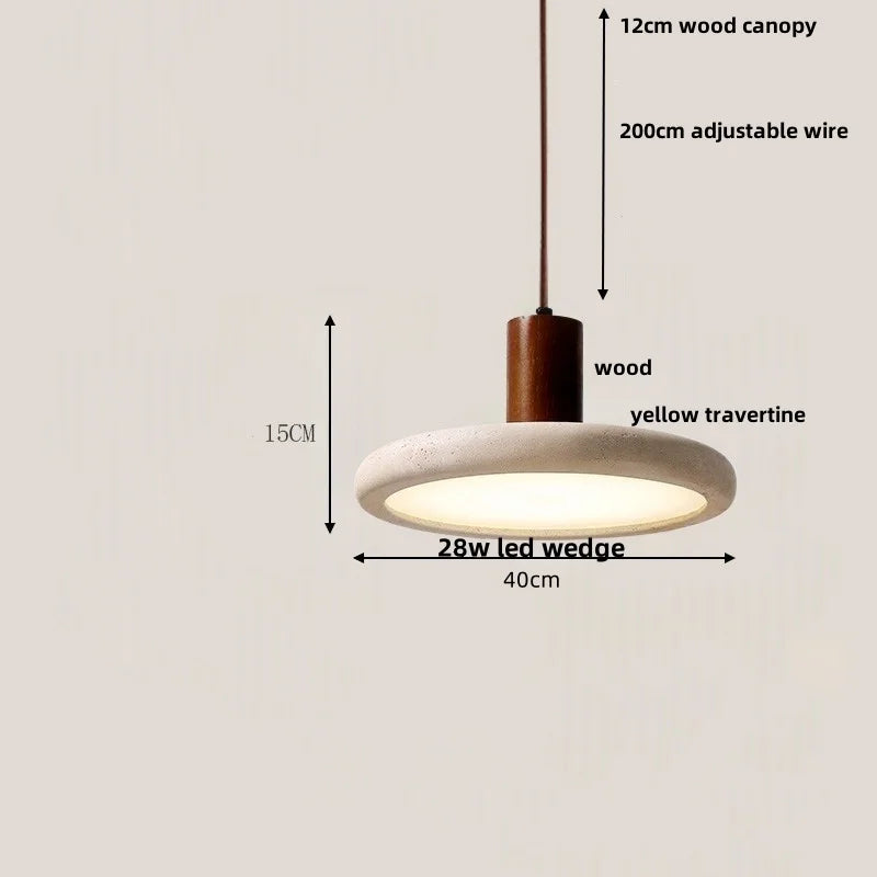 DecorBites™ Adjustable LED Pendant Light - Nordic Modern Yellow Travertine Marble Wood Fixture