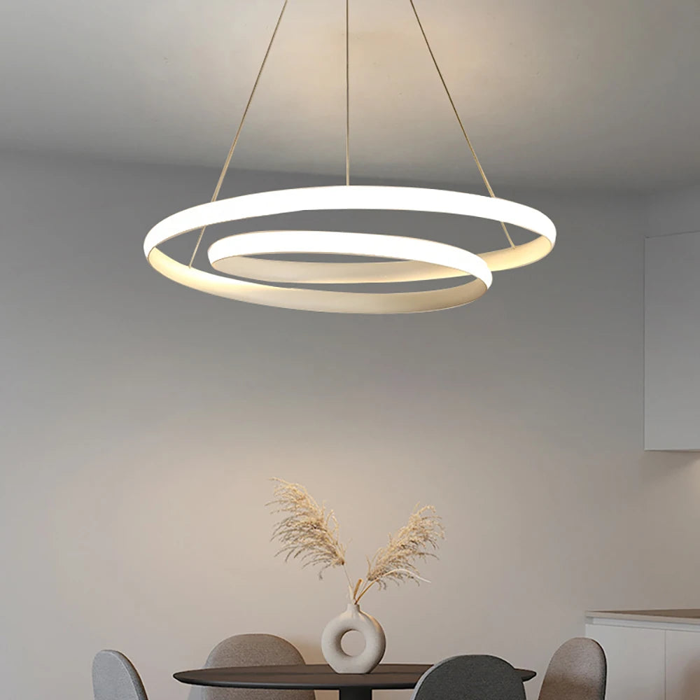 Black Double-Ring Pendant