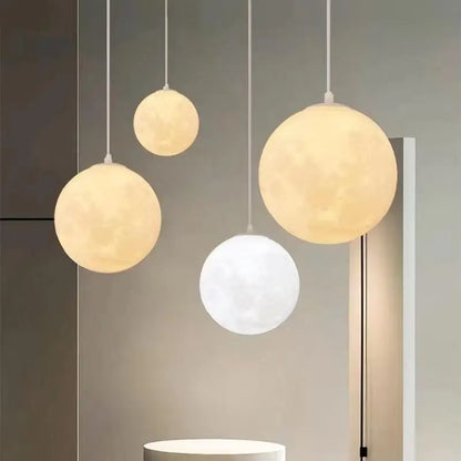 DecorBites™ Cream Moon LED Pendant Chandelier: Modern Living Room Kitchen Bedroom Lighting