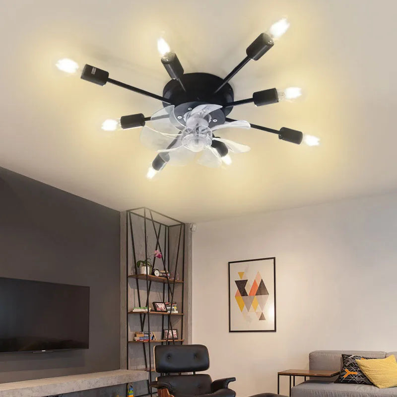 DecorBites™ Industrial Ceiling Fan with Remote Control & LED Lights