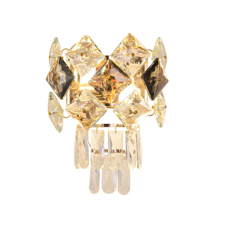 DecorBites™ Crystal Gold Stainless Steel LED Dimmable Wall Sconce