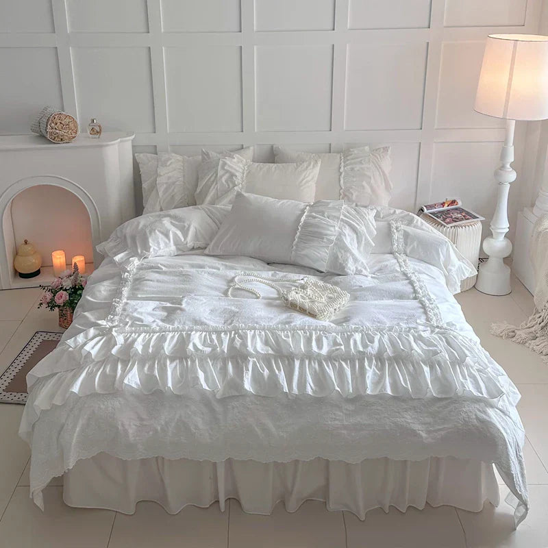 Cotton Ruffle Bedding Set