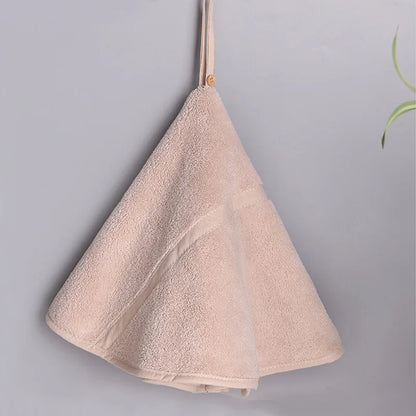 DecorBites™ Coral Velvet Hand Towel: Round Cute Style, Super Absorbent & Soft for Bath