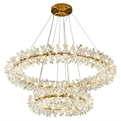 DecorBites™ Crystal LED Chandelier for Home Decor – Modern Hanging Lamp