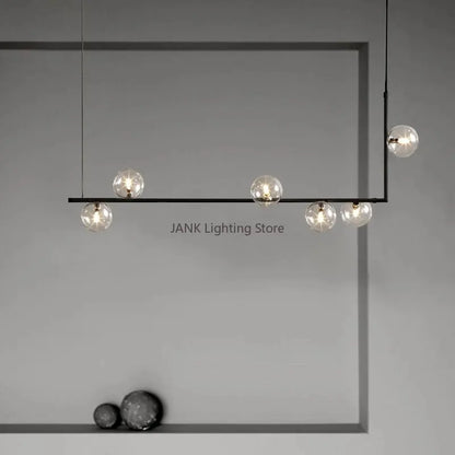 DecorBites™ Double Glass Shade Pendant Light: Nordic Minimalist Design, LED Lamp for Living Room, Restaurant