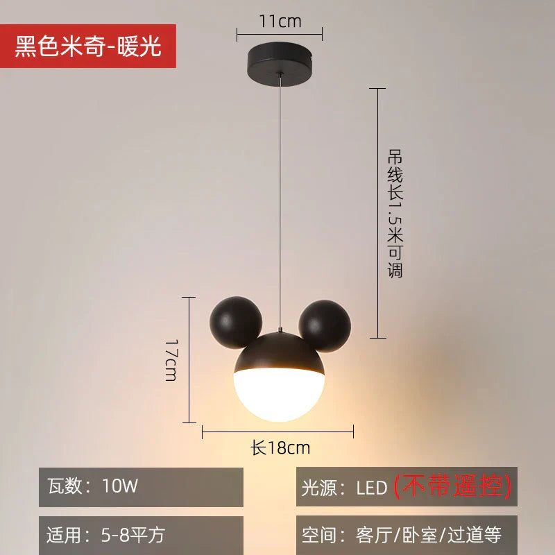 DecorBites™ LED Cartoon Pendant Light Kids Eye Care Mickey Princess Hanging Lamp