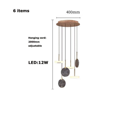 DecorBites™ Burlywood Marble LED Ceiling Chandelier for Living Room