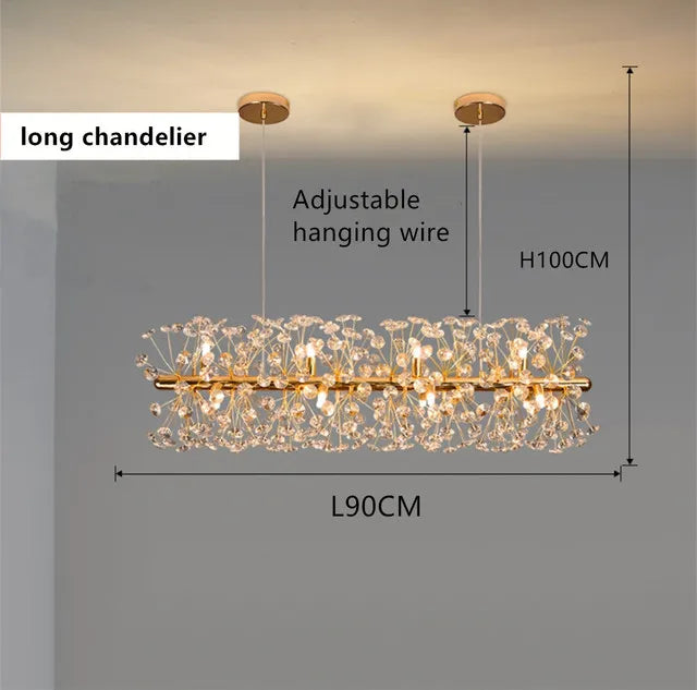 Gold Crystal LED Hanging Lamp
