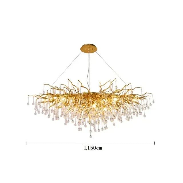 DecorBites™ Gold Chandelier Glass Pendant Lamp for Home Decor - Modern Luxury Lighting