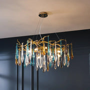 Gold LED Branch Chandelier Aluminum Dia100cm