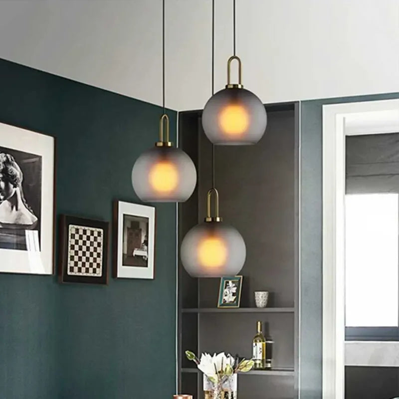 DecorBites™ Glass Ball Pendant Light Fixture for Kitchen Dining Room Bedroom Lighting