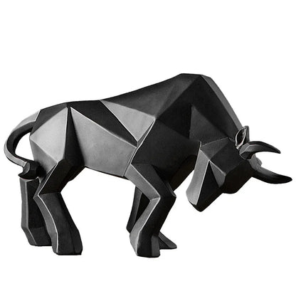 DecorBites™ Geometric Bison Sculpture Resin Home Office Modern Decor Tabletop Figurine