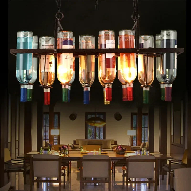 Wine Bottle Chandelier Light