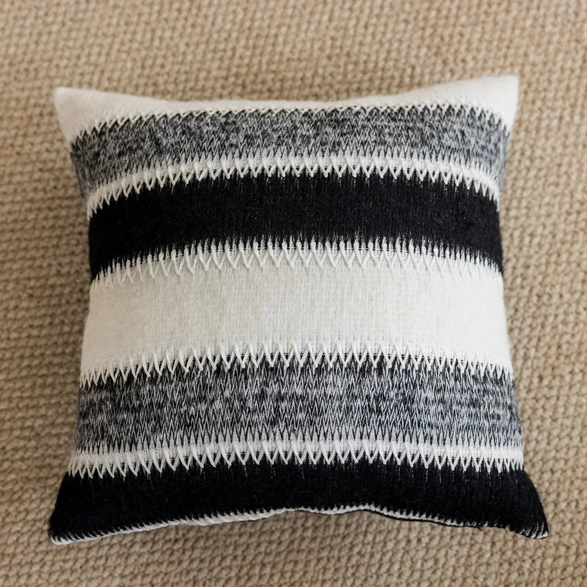 DecorBites™ Knitted Crochet Cushion Cover Black Gray White Nordic Simple Luxury Pillowcase