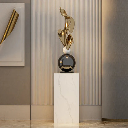 DecorBites™ Geometric Electroplating Art Sculpture for Modern Luxury Home Decor