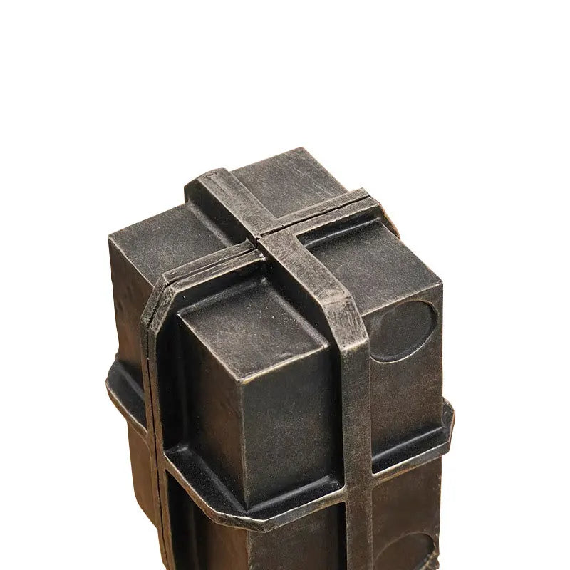 DecorBites™ Geometric Block Binding Box Bronzer Sculpture - Home Decor Figurine Craft